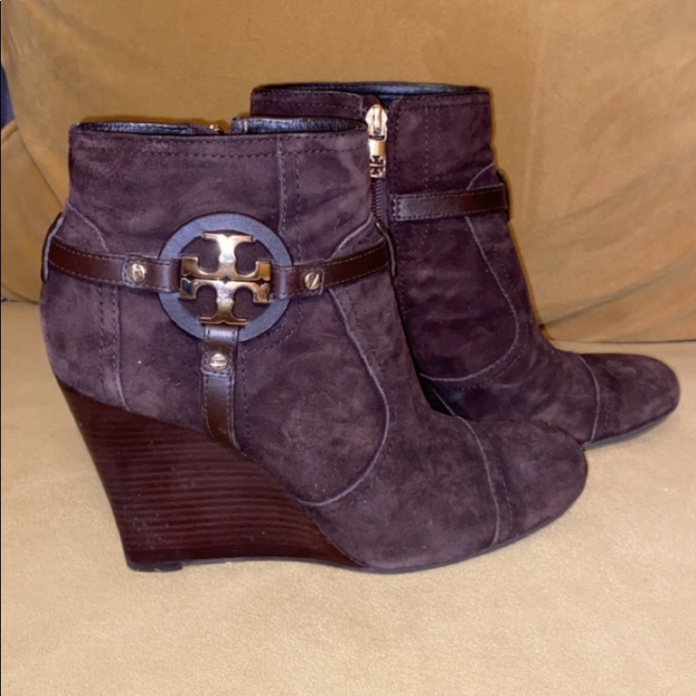 VINTAGE TORY BURCH AADEN WEDGE BOOTS